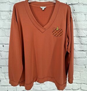 Pumpkin Sweatshirt 2x Plus Orvis Soft Comfort Fall Halloween Classic Embroidered